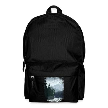 dark forest and mountains with frayed edge - Backpack - black - Front