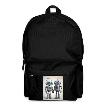 Robot Couple - Backpack - black - Front
