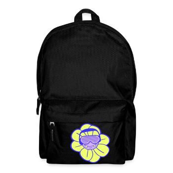 Party Flower Plant Blossom Face Cool Music Club - Backpack - black - Front