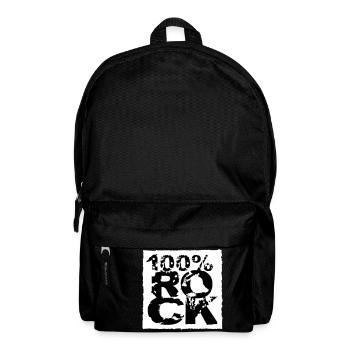 100 % Prozent Rock Heavy Metal Musik Text Logo Fun - Rucksack - Schwarz - Vorne