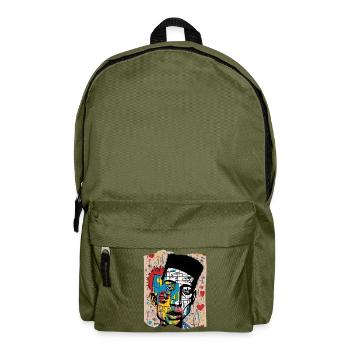 "Visage Urbain Coloré – Art Moderne Pop" - Sac à dos - vert olive - Devant