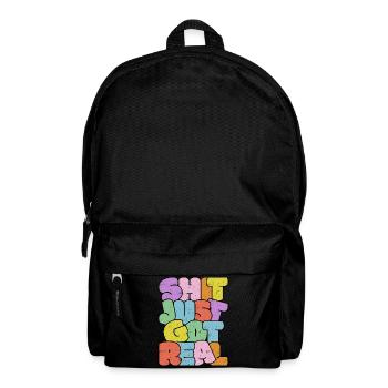Bright Colourful Slang Typography Design - Backpack - black - Front