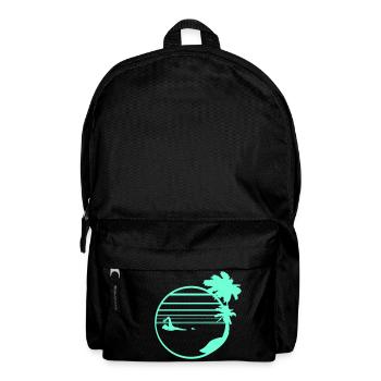 nager homme palmiers plage bande mer voyage - Sac à dos - noir - Devant