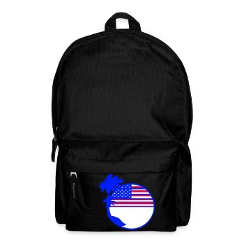 USA Flagge Palmen Sterne und Streifen Amerika Rund - Rucksack - Schwarz - Vorne
