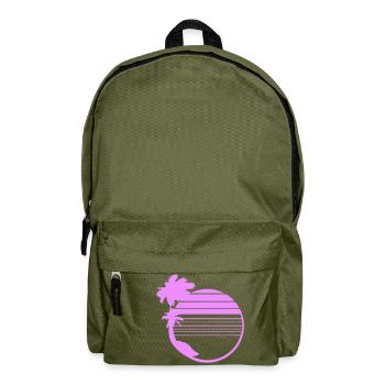 Palmen Insel Bäume Strand Streifen Meer Reise Pink - Rucksack - Olivgrün - Vorne