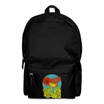 Mohnblumen - Rucksack - Schwarz - Vorne