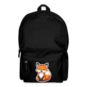 Renard mignon et heureux dans le style dessin animé - Sac à dos - noir - Devant
