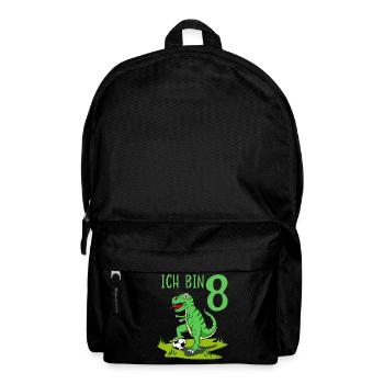 Dinosaurier Rex Fußball 8 Geburtstag - Rucksack - Schwarz - Vorne
