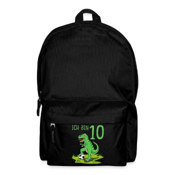 Dinosaurier Rex Fußball 10 Geburtstag - Rucksack - Schwarz - Vorne