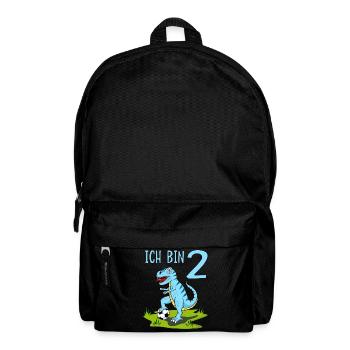 Dinosaurier Rex Fußball 2 Geburtstag Blau - Rucksack - Schwarz - Vorne
