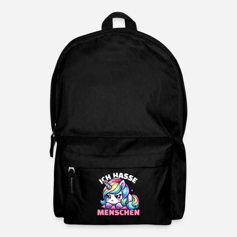 Mürrisches Einhorn ist genervt von Menschen - Rucksack - Schwarz