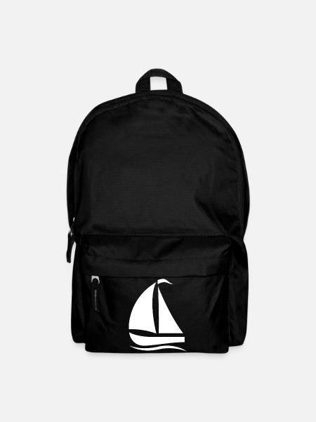 Minimalistische Segelboot Silhouette Nordsee  - Rucksack - Schwarz