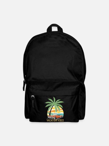 Ciel tropical et voiture vintage - Sac à dos - noir