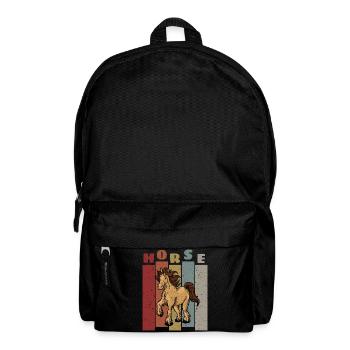 Pferd Motiv Pferdemotiv Retro Vintage Look Horse - Rucksack - Schwarz - Vorne