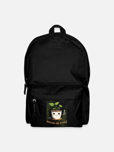 Cute flower pot with charm - Backpack - black