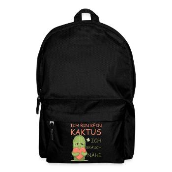 Kaktus mit Herz – Nähe statt Stacheln - Rucksack - Schwarz - Vorne