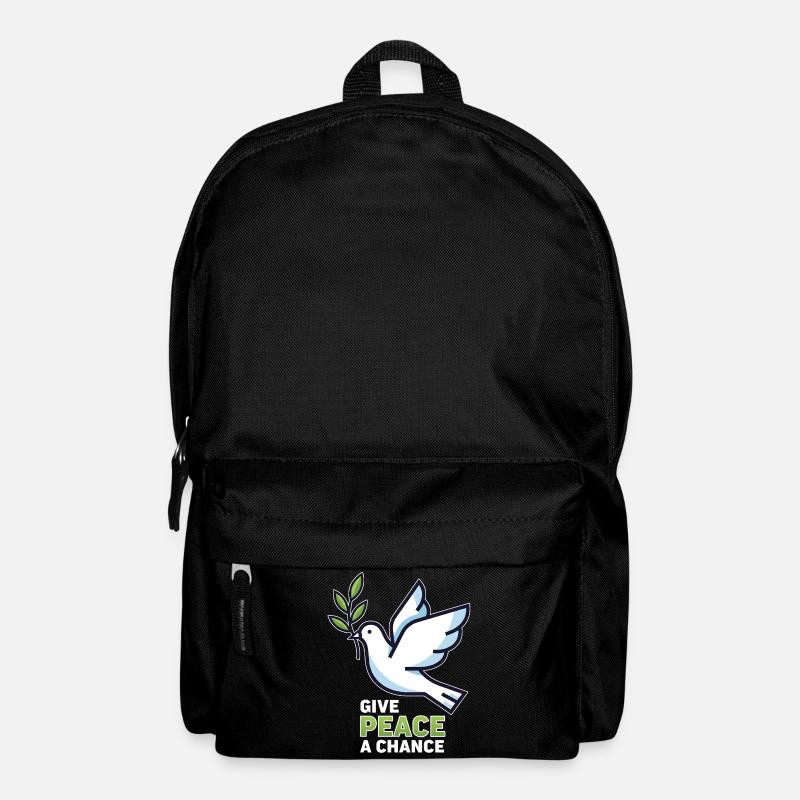 Friedenstaube Give Peace a Chance - Antikrieg - Rucksack - Schwarz