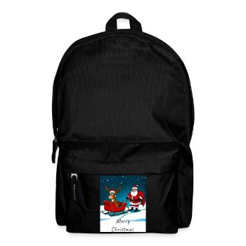 Christmas Sleigh Reindeer Santa Claus - Backpack - black - Front