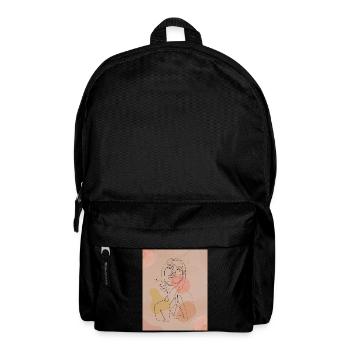 Linienporträt mit Pastellflecken - Rucksack - Schwarz - Vorne