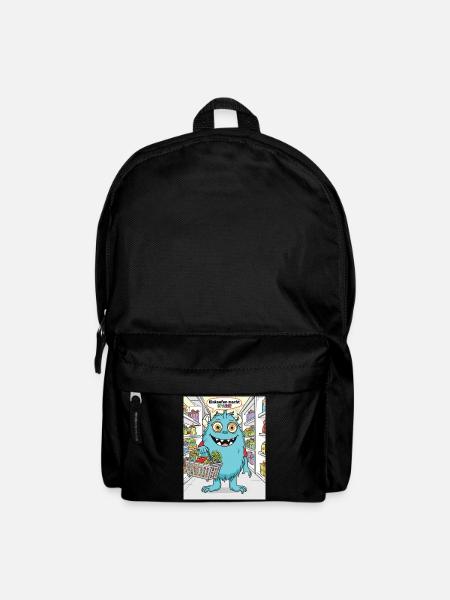 Einkaufsmonster Cartoonstil - Rucksack - Schwarz