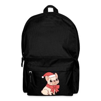 Festlicher Welpe mit Hut und Schleife - Rucksack - Schwarz - Vorne