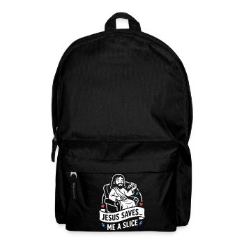 Jesus Saves Me A Slice Funny - Backpack - black - Front