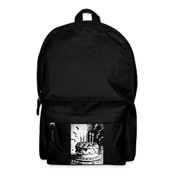 Monochromer Geburtstagskuchen Kerzen - Rucksack - Schwarz - Vorne