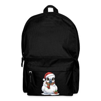 Poulet de soie drôle - Chapeau de Père Noël et... - Sac à dos - noir - Devant