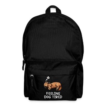 Feeling Dog Tired Langhaardackel Dackel Dachshund - Rucksack - Schwarz - Vorne