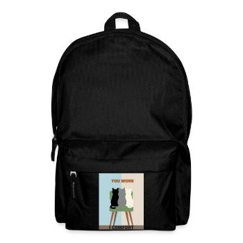 Cats in Chairs: Comfort over Work - Backpack - black - Front
