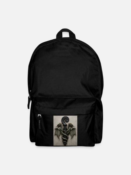 Drachen um den Griffstab - Rucksack - Schwarz