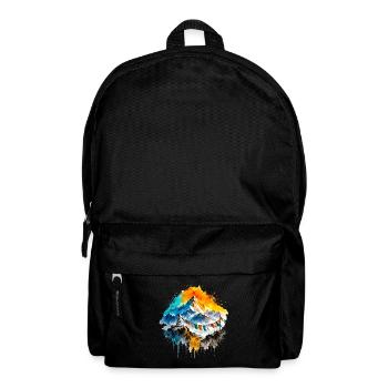 Himalaya Aquarell Berge & Gebetsfahnen - Rucksack - Schwarz - Vorne