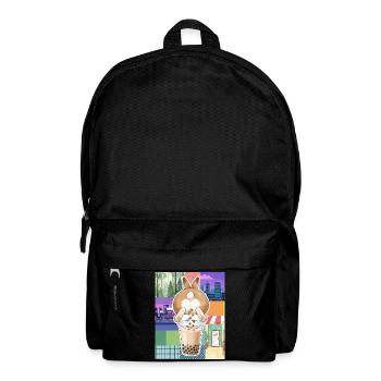 Cute Bunny Funny Boba Bubble Tea - Backpack - black - Front