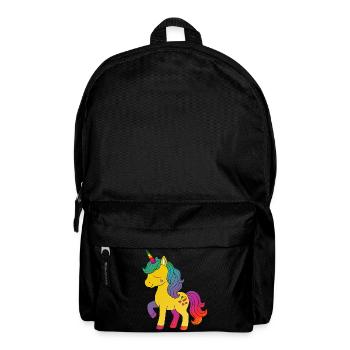 Rainbow Unicorn Cartoon Design - Backpack - black - Front