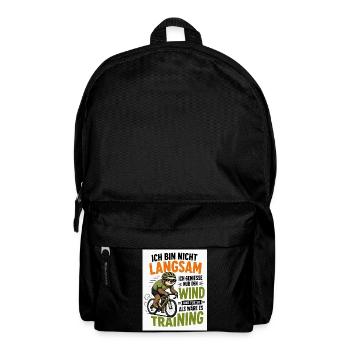 Faultier auf Fahrrad - Rucksack - Schwarz - Vorne