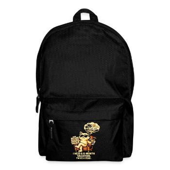 I need 6 months of vacation, 2x a year – Cool Cat - Backpack - black - Front