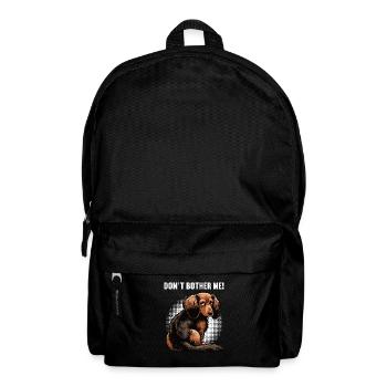 Don't Bother Me Long Hair Dachshund Dachshund Dachshund Holder - Backpack - black - Front
