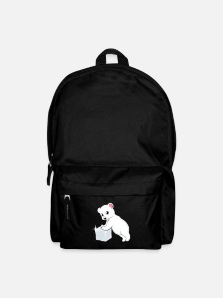 Eisbär auf dem Eiswürfel - Rucksack - Schwarz