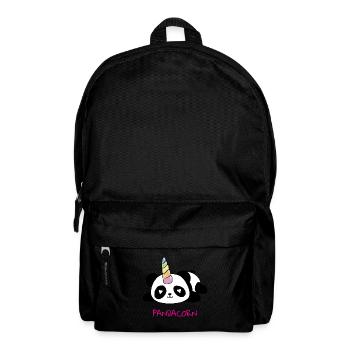 Pandacorn, Panda, Einhorn, Unicorn, Geschenk Idee - Rucksack - Schwarz - Vorne