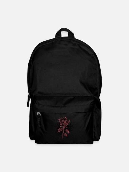 Rote Rose Goth Gothic - Rucksack - Schwarz