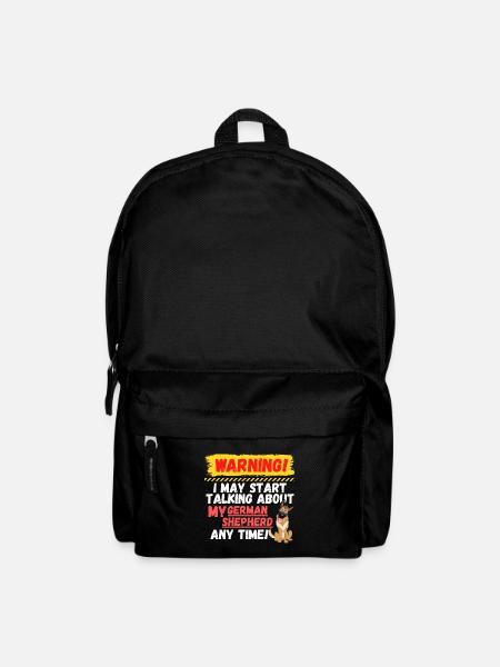 Warning German Shepherd - Rucksack - Schwarz