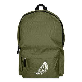Schnittiges Segelboot mit Segeln - Rucksack - Olivgrün - Vorne