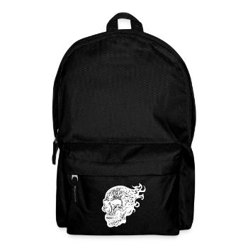 Brennender Tattoo Feuer Schädel - Rucksack - Schwarz - Vorne