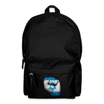Flagge Israels auf geschlossener Faust gemalt - Rucksack - Schwarz - Vorne