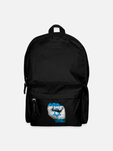 Flagge Israels auf geschlossener Faust gemalt - Rucksack - Schwarz