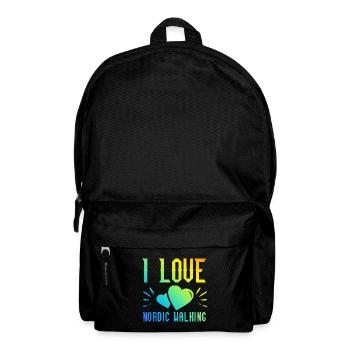 Ich liebe Nordic Walking - Rucksack - Schwarz - Vorne