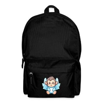 Singe Chimpanzé Ailes d’ange mignon kawaii - Sac à dos - noir - Devant