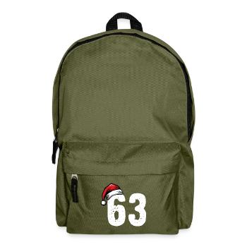 63 Zahl Weihnachten - Rucksack - Olivgrün - Vorne