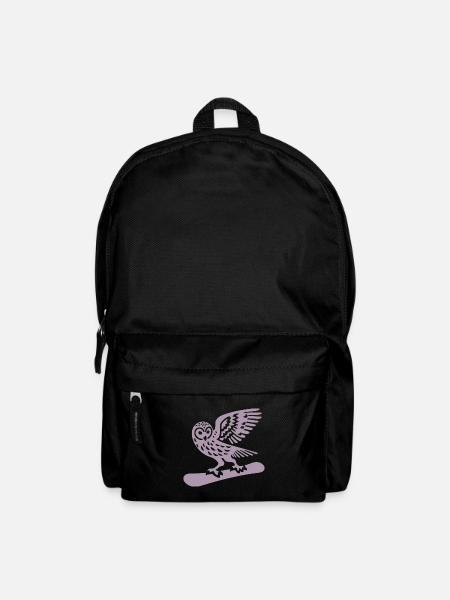 Eule Snowboard Snowboarder Minimalistisches Design - Rucksack - Schwarz