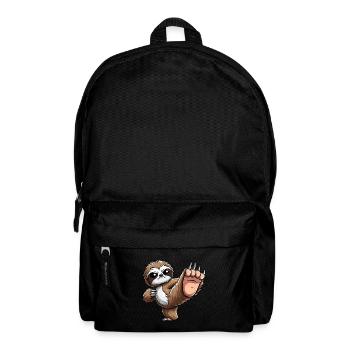 Cooles Faultier Karate Cartoon Martial Arts - Rucksack - Schwarz - Vorne